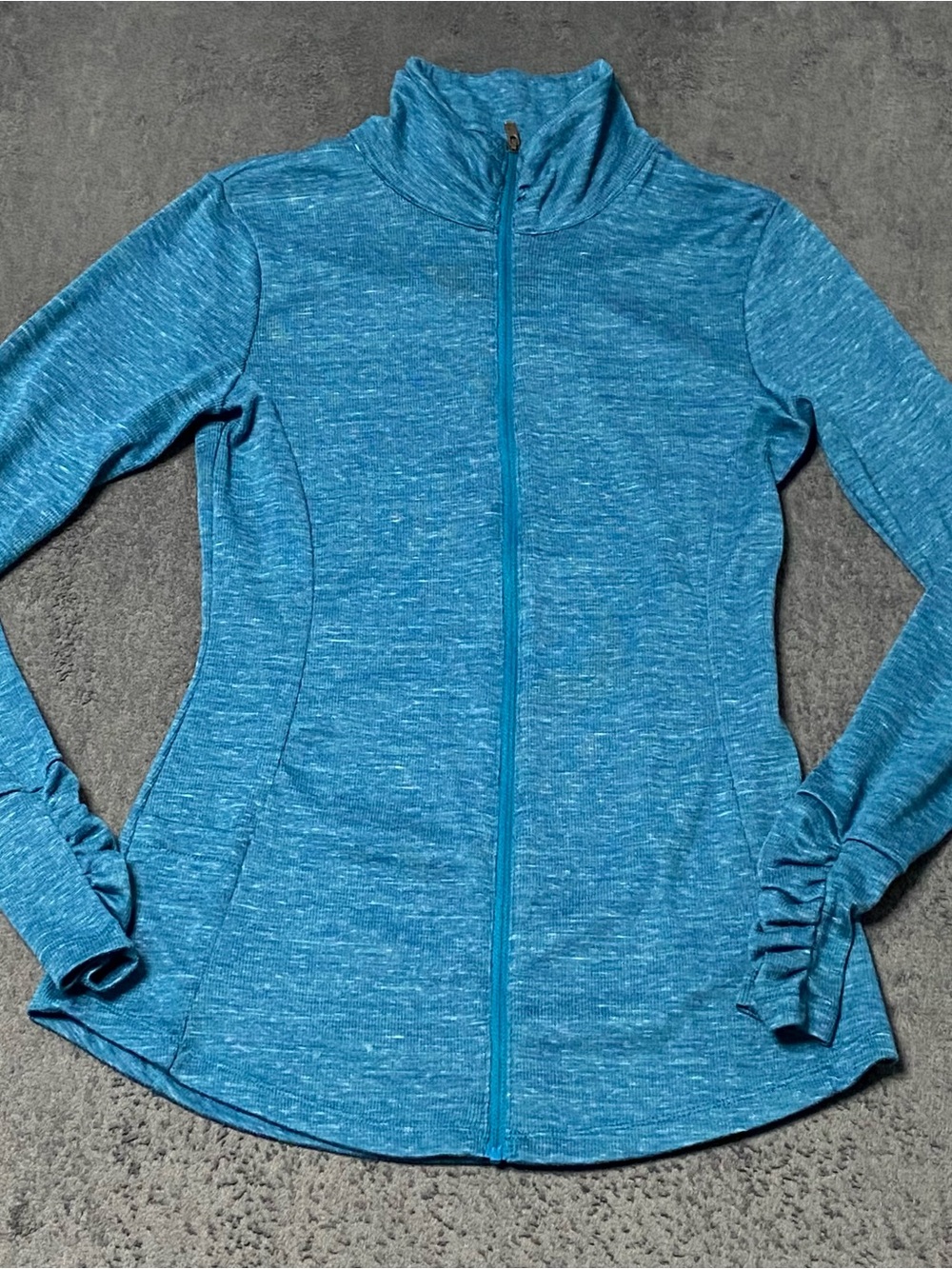 Columbia Shirt Jacket Womens S Blue Outerspaced III Full Zip Long Ruched Sleeve